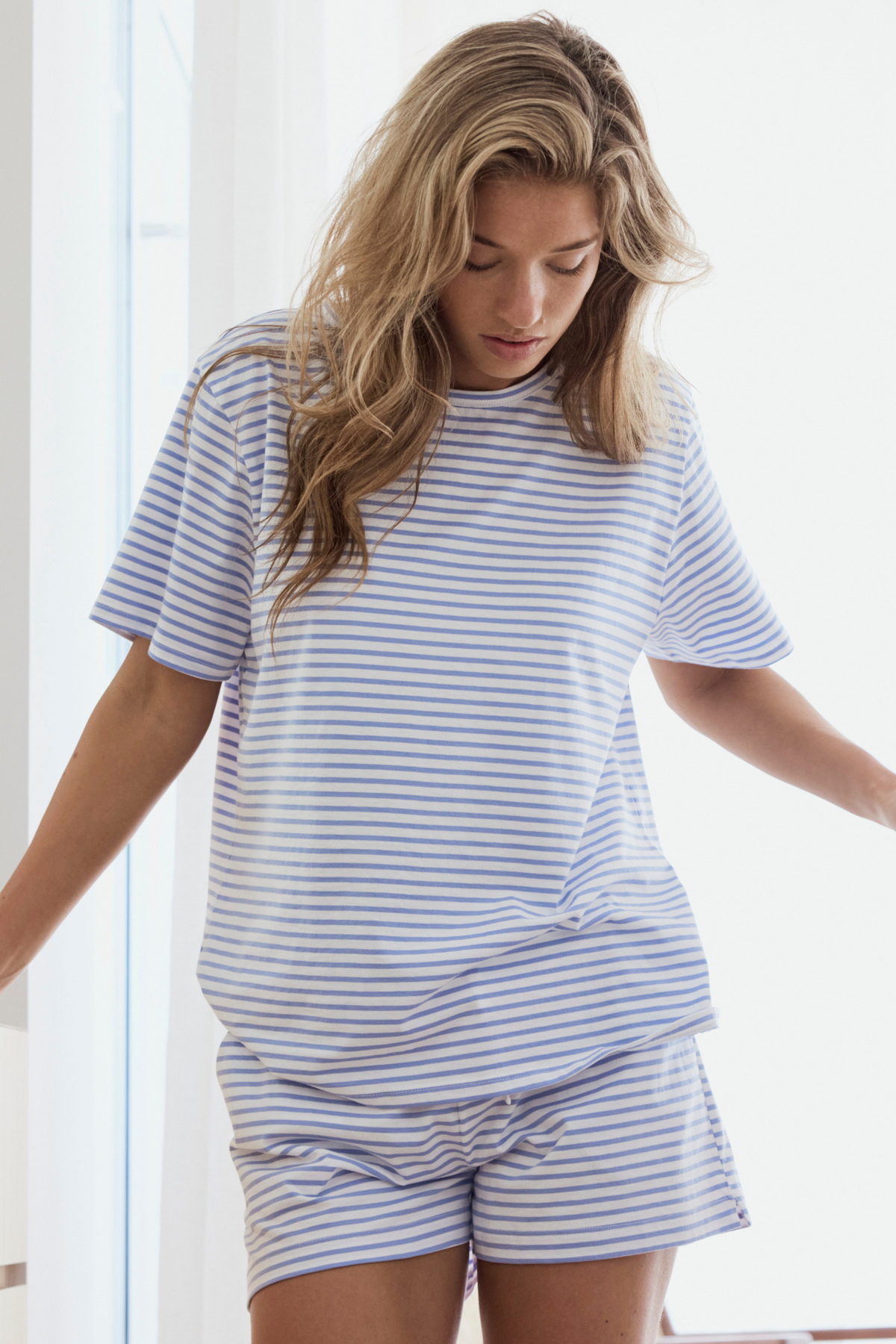 Staple tee PJ set - Blue stripe