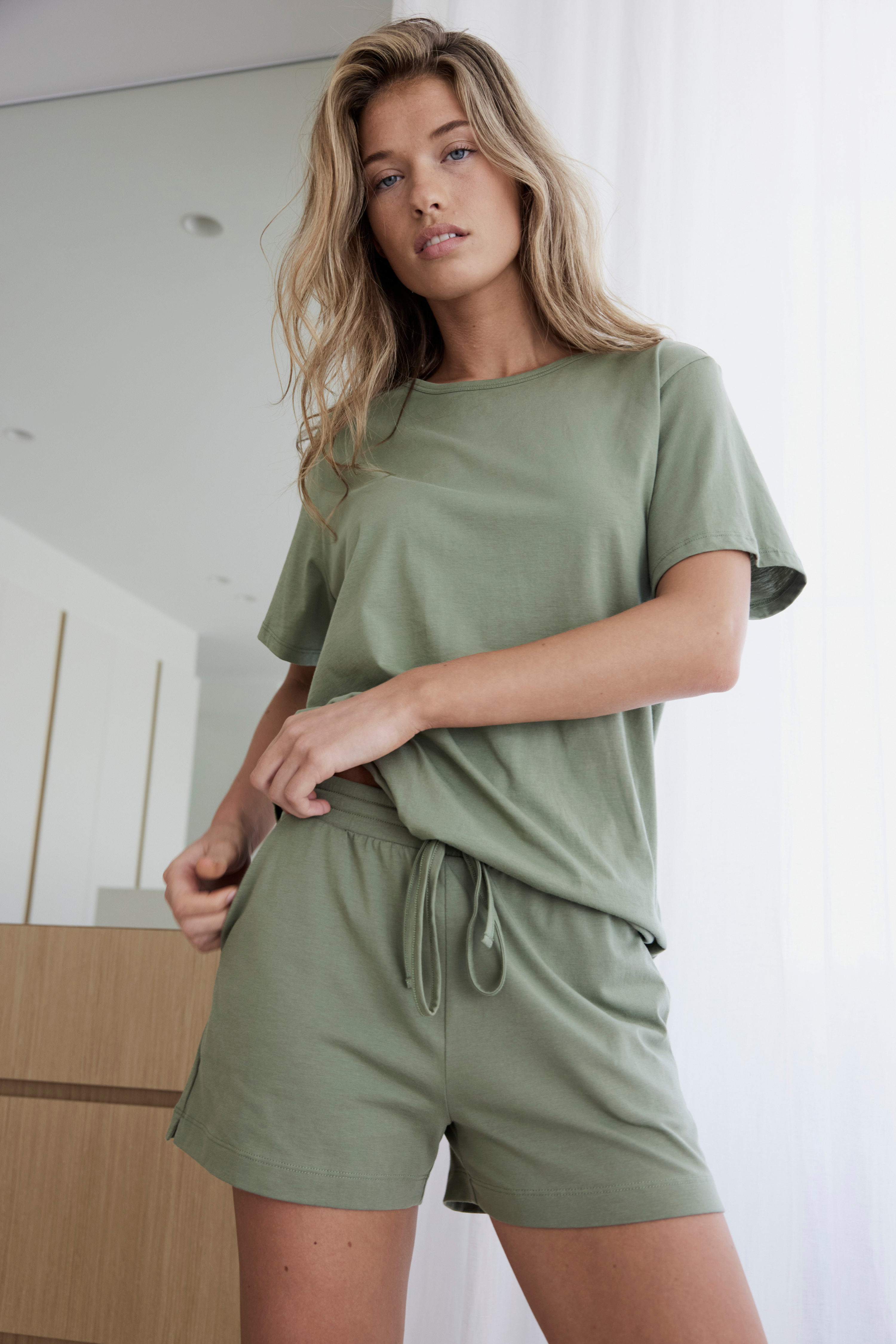Staple tee PJ set - Soft green
