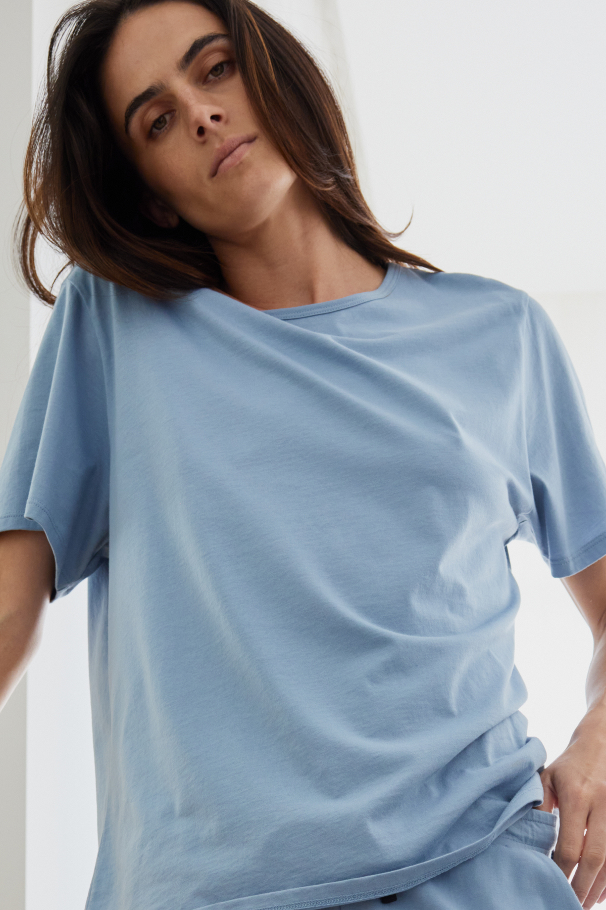Staple tee PJ set - Dusty blue