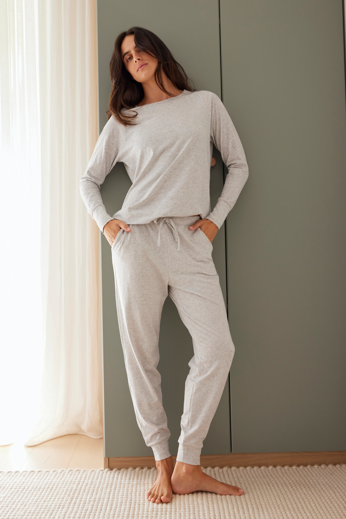 Jogger PJ set - Cool grey marle