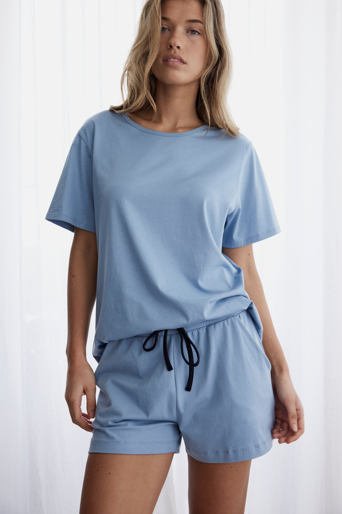 Staple tee PJ set - Dusty blue